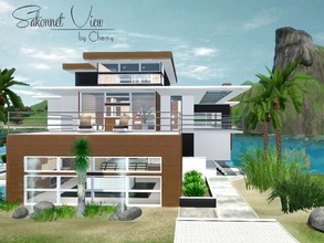 Sims 3 — Sakonnet View by chemy — Located on Palm Beach, this Tropical family home on a private island is yours to enjoy.