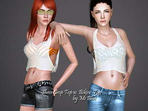 Sims 3 — Sheer Crop Top with Bikini Top by Ms_Blue — Just a little something for summer. Great for a warm summer day on