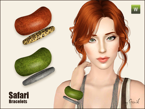 Sims 3 — Safari Bracelets by Gosik — Stylish jewelry for your trendy female Sims! Bracelets are recolorable in 2