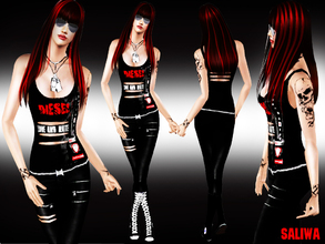 Sims 3 — Diesel Grunge Outfit by saliwa — Tattoos and necklace designed only for this outfit. They are not seperated.