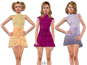 Sims 3 — Hattie Beaded Lace Chiffon Dress [Teen] by BluElla — Mesh by BluElla 2 Recolorable Palette.