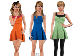 Sims 3 — Party Dress [Teen] by BluElla — Mesh by BluElla 2 Recolorable Palette.