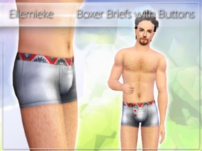 Sims 3 — Boxer Briefs with Buttons by Ellemieke — These nice boxer briefs have a very high quality texture with four
