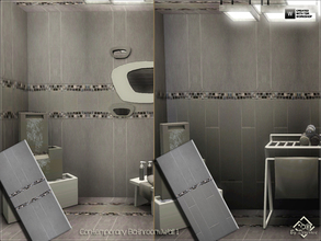 Sims 3 — Contemporary Bathroom Wall 1 by Devirose — Two walls inside.Elegant and chic, ideal for bathrooms and modern