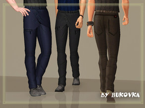 Sims 3 — Pants Next by bukovka — Pants unusual cut. Repainting one channel. Three variants of staining.