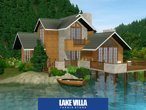Sims 3 — Lake Villa by Takdis — A peaceful villa with modern lines and warm theme. Fishing, barbecue or relax on pier!