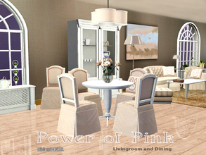 Sims 3 — Power of Pink Living and Diningroom by ShinoKCR — This is the Living and Diningroom for the Power of Pink