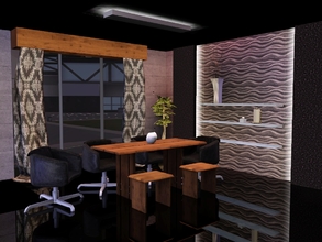 Sims 3 — Bowyn Dining Room by sim_man123 — A sleek, modern dining room featuring clean lines and fun ambient lighting.