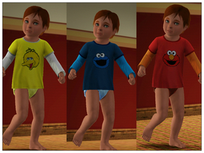 Sims 3 — Set of 3 Sesame Street Toddler Layered Tees by Misdreavus2 — Set of 3 Sesame Street Toddler Male Layered Tees
