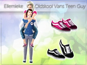 Sims 3 — Oldskool Vans for Teen Guys by Ellemieke — These were made by request after I published my regular pairs of Vans