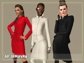 Sims 3 — Coat Basque by bukovka — Coats for young adult women. Stand-up collar, a concealed clasp - all this serves to