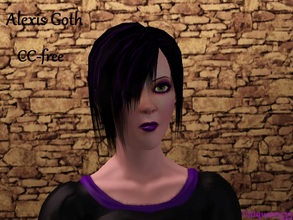 Sims 3 — Alexis Goth (CC-Free) by Catqueen3332 — Alexis Goth definitely shows her last name, she loves the dark and