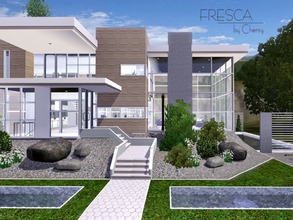 Sims 3 — Fresca Modern by chemy — This fresh modern home has a loft style design as well as vaulted ceilings, an open