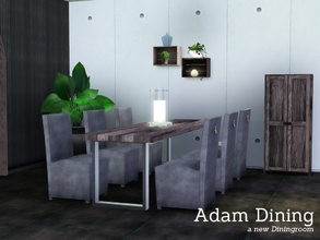 Sims 3 — Adam Dining by Angela — Adam Dining, a new diningroom matching the recently published Adam Living. This set