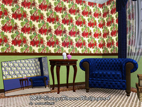 Sims 3 — MB-VintageFlowersWallpaperA by matomibotaki — MB-VintageFlowersWallpaperA, 2 lovely vintage wallpapers with 3