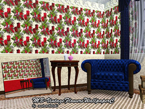 Sims 3 — MB-VintageFlowersWallpaperC by matomibotaki — MB-VintageFlowersWallpaperC, 2 lovely vintage wallpapers with 3