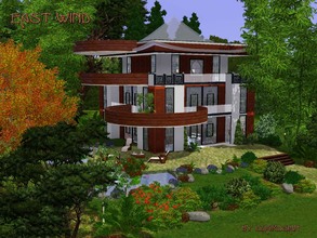Sims 3 — East Wind by Guardgian2 — 3 bedrooms, 2 bathrooms, a kitchen, a living room, a dining room and a study are