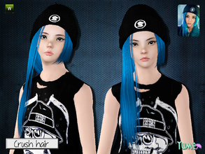 Sims 3 — Yume - Crush hair by Zauma — Hair inspired in Sandara Park from 2NE1 on 'Come Back Home' MV. One side short and