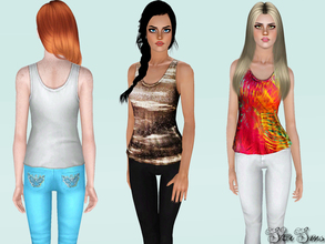 Sims 3 — Sci-fi by StarSims — The perfect outfit for a paty or date. Top with print and color pants. Customizable.