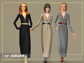 Sims 3 — Coat with Strap by bukovka — Gorgeous coat for young adult women. Equipped with surround strap. Three variants