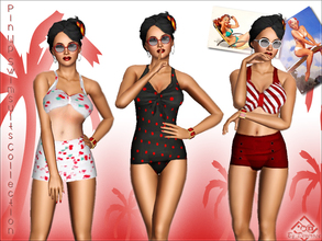 Sims 3 — Pin Up Swimsuits Collection by Devirose — You live the magic of the 50s in these swimsuits that resemble those