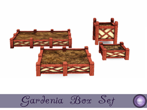 Sims 3 — Gardenia Box Set by D2Diamond — Set of four planters boxes for your gardening sims. Both the short and tall one