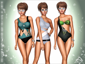 Sims 3 — Pret a porter Swimsuit Collection by Devirose — The set includes three types of chic swimsuits, with sheer