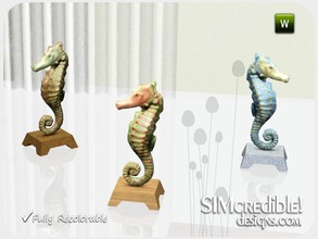 Sims 3 — Coastal Bedroom Seahorse Sculpture by SIMcredible! — by SIMcredibledesigns.com available at TSR