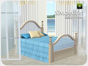 Sims 3 — Coastal Bedroom - Bed by SIMcredible! — by SIMcredibledesigns.com available at TSR