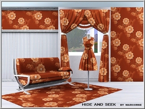 Sims 3 — Hide and Seek_marcorse by marcorse — Fabric pattern: open faced flowers in a shadowed oblique design on brown
