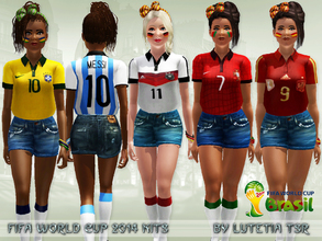 Sims 3 — FIFA WC 2014 Kits - YA/A by Lutetia — This clothing set contains 32 football kits combined with a pair of short