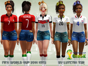 Sims 3 — FIFA WC 2014 Kits - Group G - YA/A by Lutetia — Group G: the football kits of Germany, Portugal, Ghana and USA