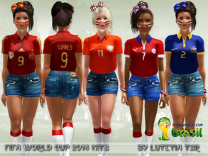 Sims 3 — FIFA WC 2014 Kits - Group B - YA/A by Lutetia — Group B: the football kits of Spain, Netherlands, Chile and
