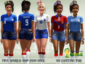 Sims 3 — FIFA WC 2014 Kits - Group D - YA/A by Lutetia — Group D: the football kits of Uruguay, Costa Rica, England and