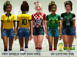 Sims 3 — FIFA WC 2014 Kits - Group A - Teen by Lutetia — Group A: the football kits of Brasil, Croatia, Mexico and