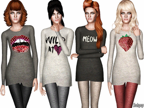 Sims 3 — Fashion Set 12 by zodapop — In a soft knit, these graphic jumpers make perfect pieces for adding a cozy finish