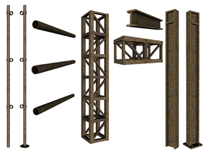 Sims 3 — Scaffolding, Truss and Steel Girders (Columns) by Cyclonesue — A set of columns to turn your town into one giant