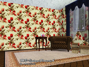 Sims 3 — MB-VintageFlowersA by matomibotaki — Vintage floral patter with pale design and 3 recolorable palettes, to find