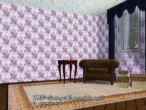 Sims 3 — MB-VintageFlowersDsmall by matomibotaki — Vintage floral patter with pale design and 3 recolorable palettes, to
