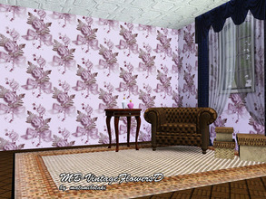 Sims 3 — MB-VintageFlowersD by matomibotaki — Vintage floral patter with pale design and 3 recolorable palettes, to find