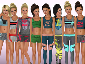 Sims 3 — TEEN Sport SET 01 by ShakeProductions — Full recolorable teen version of Sport SET 1 and 2.