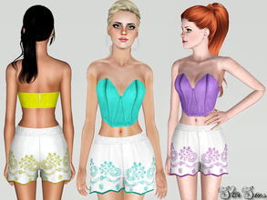 Sims 3 — Are you ready for summer? by StarSims — The perfect outfit for hot summer days. Bustier top an short with