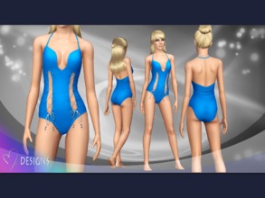 Sims 3 — Front Lace Up One Piece Swimsuit by MwDESIGNS2 — A gorgeous swimsuit with lace up insets in front for when your