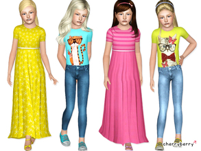 Sims 3 — Summer set for girls by CherryBerrySim — Colorful summer set for girls (children) . Great for summer