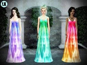 Sims 3 — SummerDress by LuxySims3 — This is a long dress for summer. It's not recolorable, but It has three different