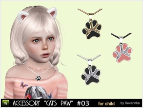 Sims 3 — Accessory Cat's Paw pendant by Severinka_ — Jewelry for little girl - pendant 'Cat's Paw'. Make a gift for your