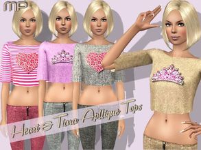 Sims 3 — Heart & Tiara Top Design Set by MartyP — ~1 Recolourable Chanel ~CAS and Luncher Thumbnail. ~For female