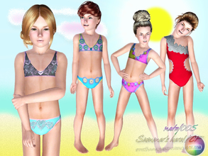 Sims 3 — Summer's here! by natef005 — Hi! Ihope you enjoy the set! It contains 3 bikini swimsuits and 1 body swimsuit for