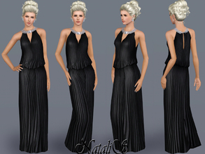 Sims 3 — NataliS pleated gown FA-YA by Natalis — Pleated silk satin floor-length gown. Go from day to night in elegance
