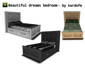 Sims 3 — kar_beautiful dreams_BedDouble_ by kardofe — Bed double by kardofe